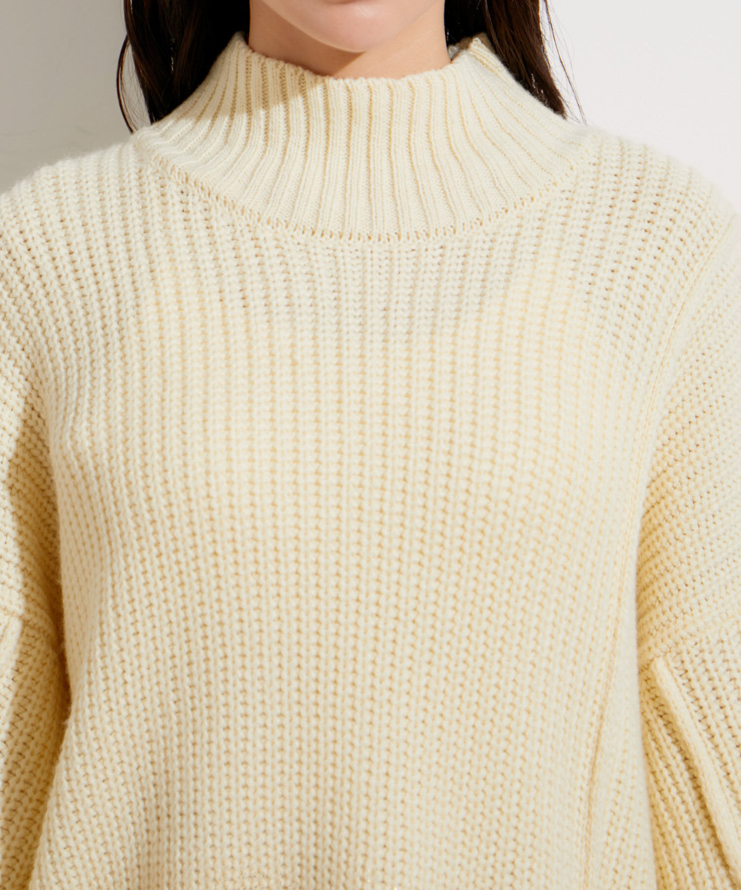 VIS「サイドカット箔ニットプルオーバー」|ニット・セーター|