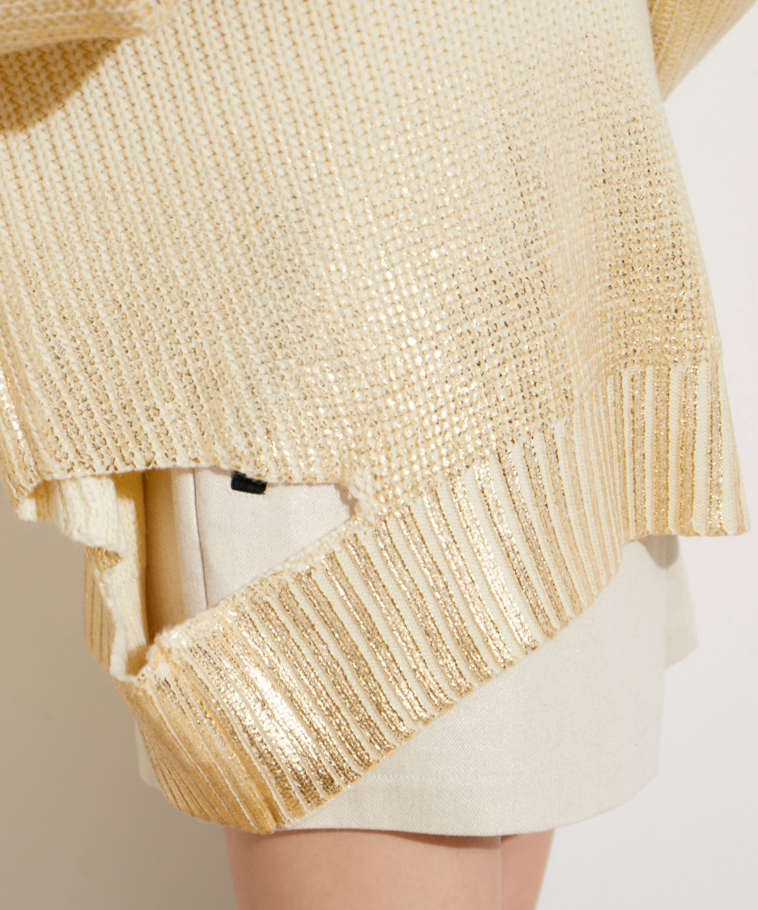 VIS「サイドカット箔ニットプルオーバー」|ニット・セーター|