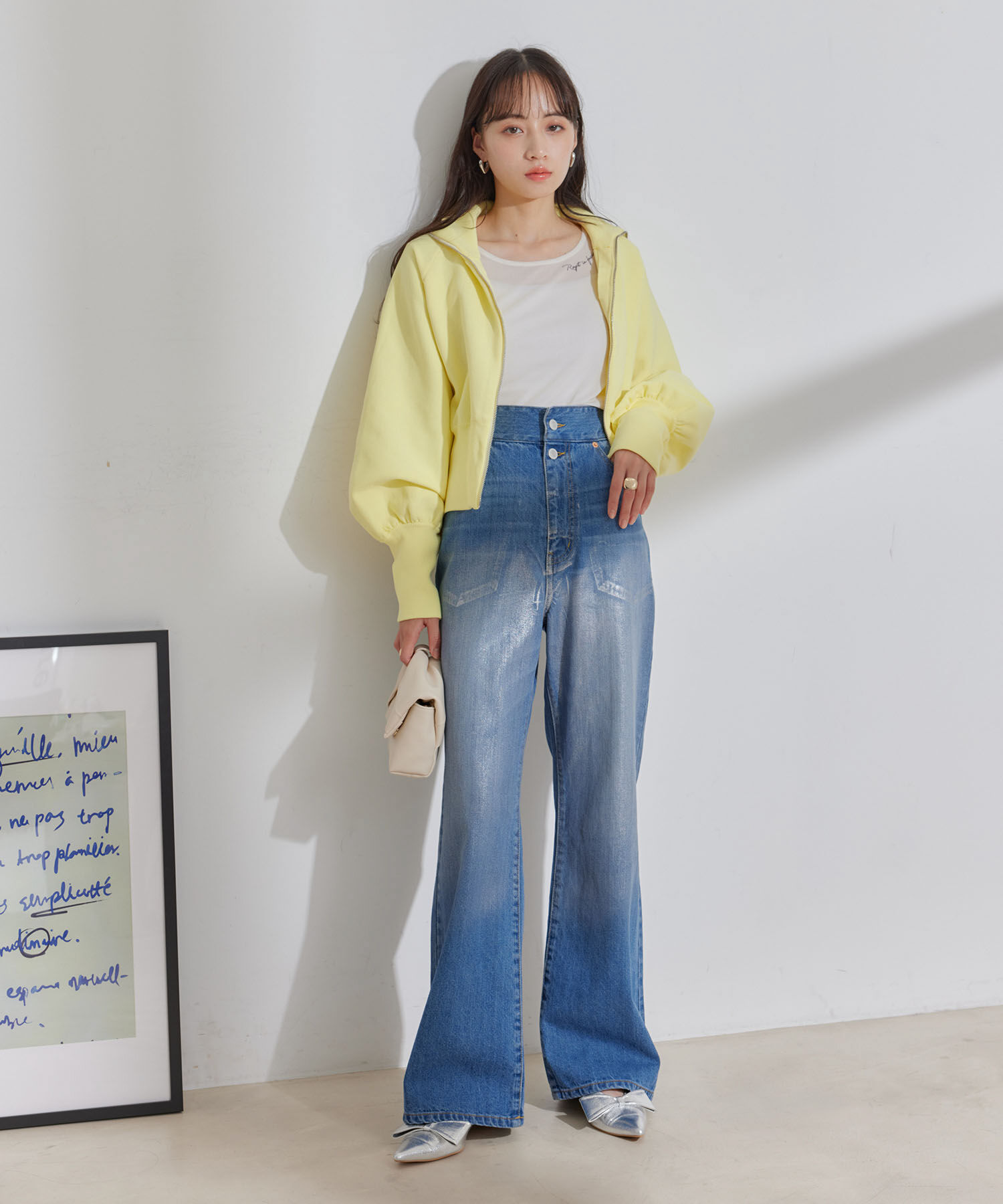 VIS「折り返しフレア箔デニム」|デニム|