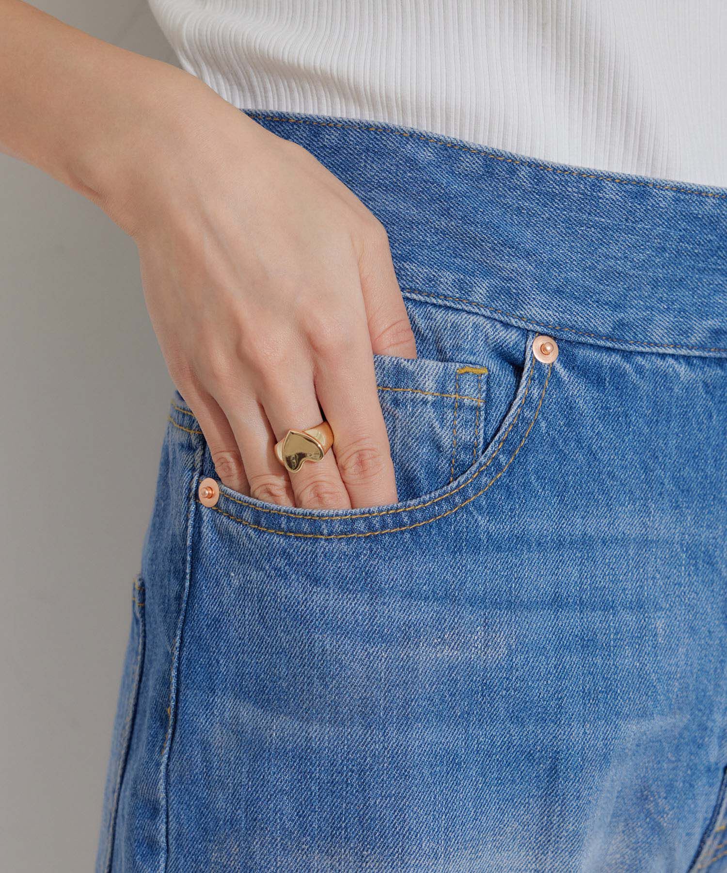 VIS「折り返しフレア箔デニム」|デニム|