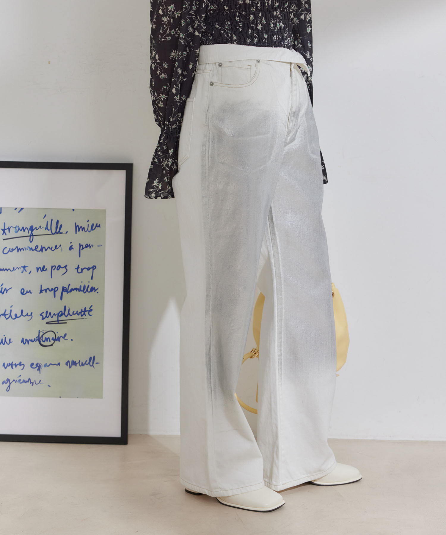 VIS「折り返しフレア箔デニム」|デニム|