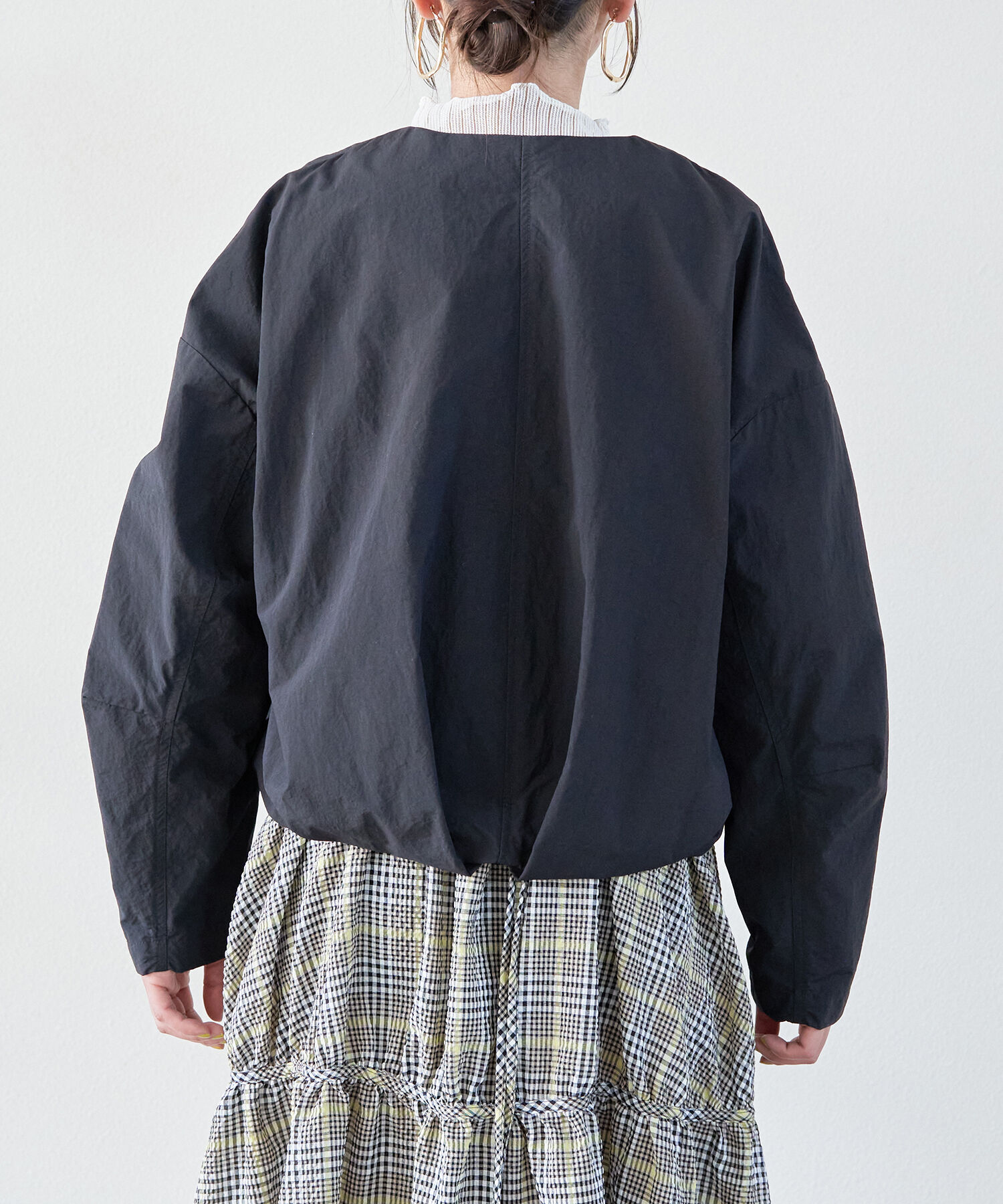 VIS「Vネックボリュームギャザーブルゾン【UVケア・撥水】」|ブルゾン・スタジャン|