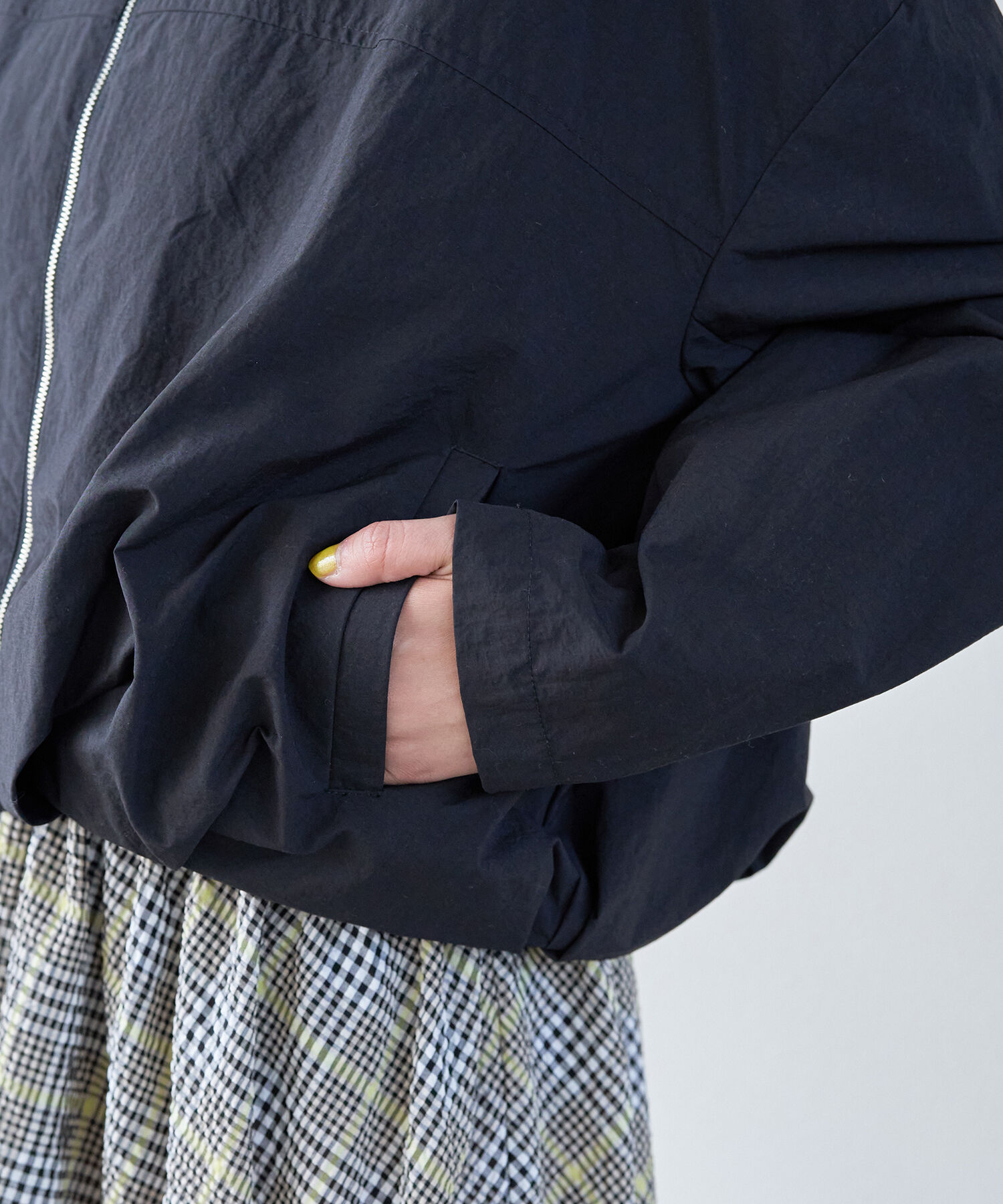 VIS「Vネックボリュームギャザーブルゾン【UVケア・撥水】」|ブルゾン・スタジャン|