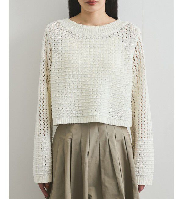 VIS「透かし編みニットプルオーバー」|ニット・セーター|