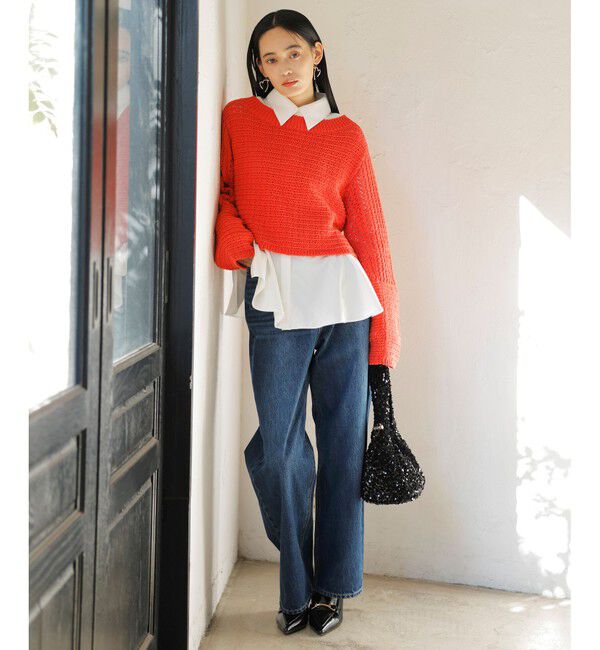 VIS「透かし編みニットプルオーバー」|ニット・セーター|