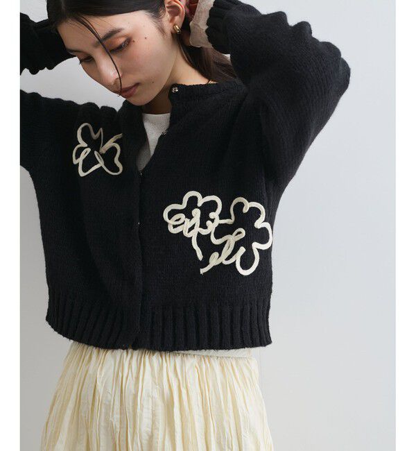 VIS「【WEB限定】刺繍フラワーカーディガン」|カーディガン|