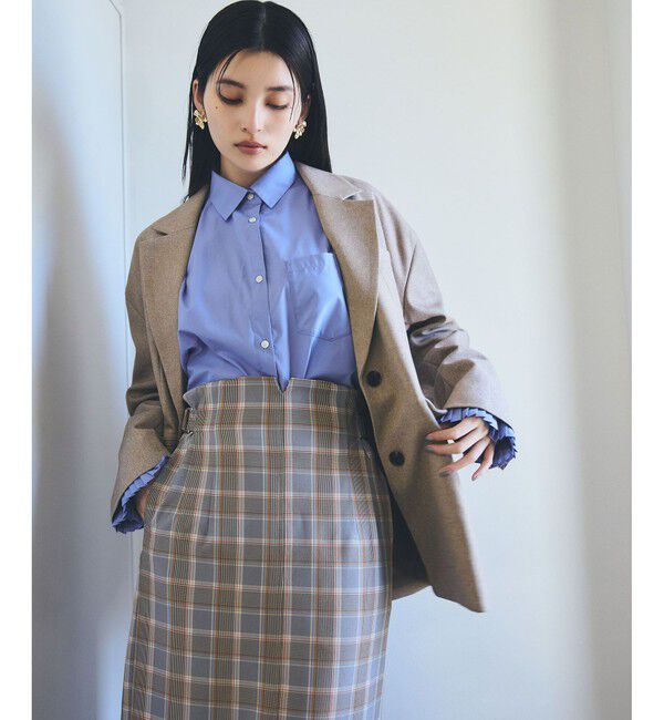 VIS「【美easy】コンフォートツイルウエストデザインIラインスカート【洗える/防シワ/UVケア】」|スカート|