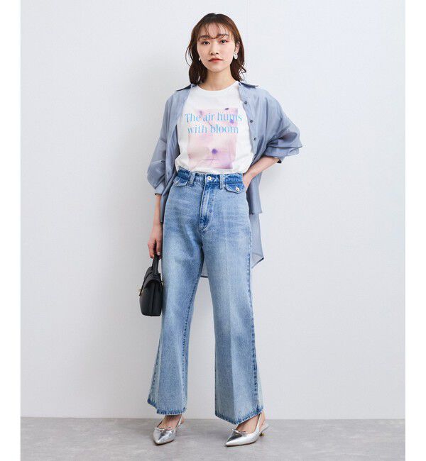 VIS「【洗える】アソートシアーシャツ(フラワー刺繍&無地）」|シャツ・ブラウス|