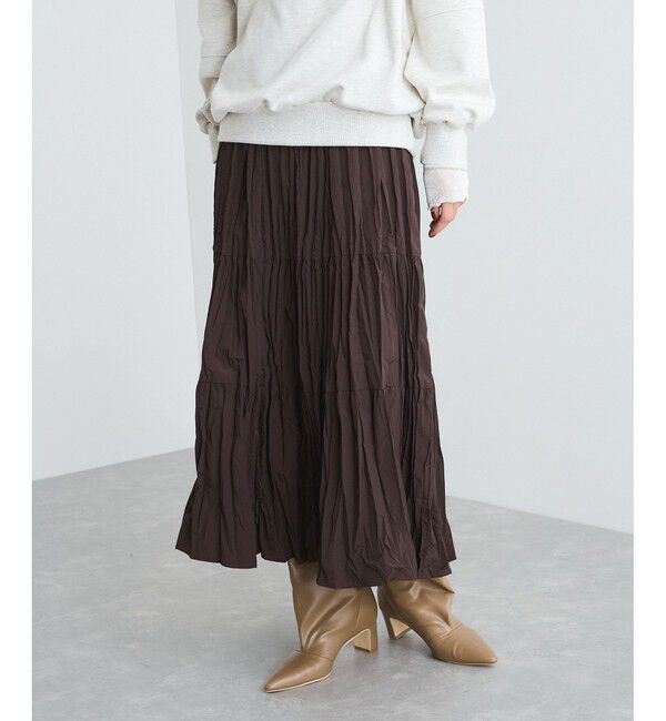 VIS「【洗える】ワッシャー加工スカート」|スカート|