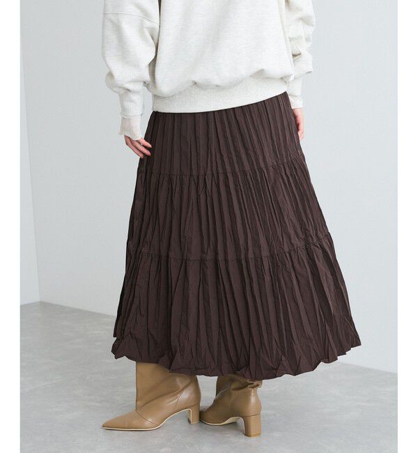 VIS「【洗える】ワッシャー加工スカート」|スカート|