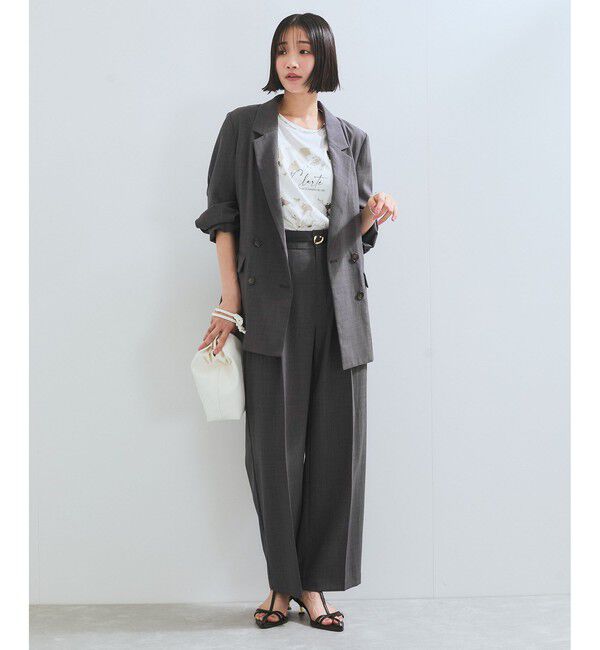 VIS「美easyリネンライクワイドパンツ/イージーケア・接触冷感・セットアップ対応」|スラックス|