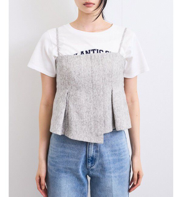 VIS「【洗える】アシンメトリーキャミビスチェ」|キャミソール|