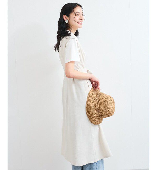 VIS「【美easy】リネンライクジレワンピース【接触冷感/洗える】」|ワンピース|