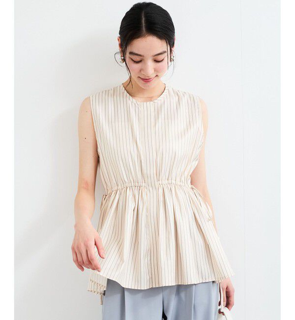 VIS「【WEB限定】ギャザーペプラムブラウス」|シャツ・ブラウス|