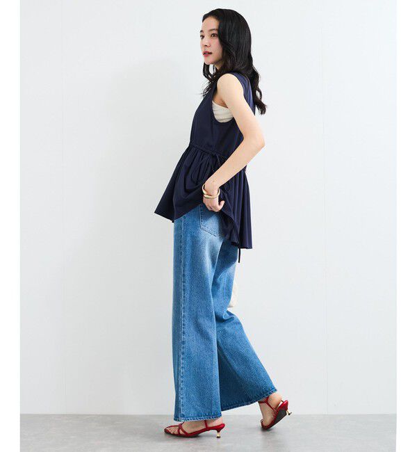 VIS「【WEB限定】ギャザーペプラムブラウス」|シャツ・ブラウス|