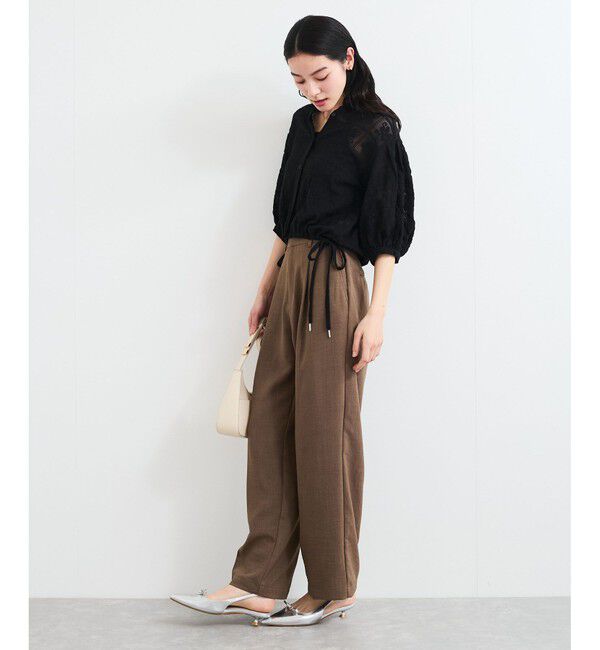 VIS「ドロストボリュームスリーブシャツ（レース・無地）」|シャツ・ブラウス|