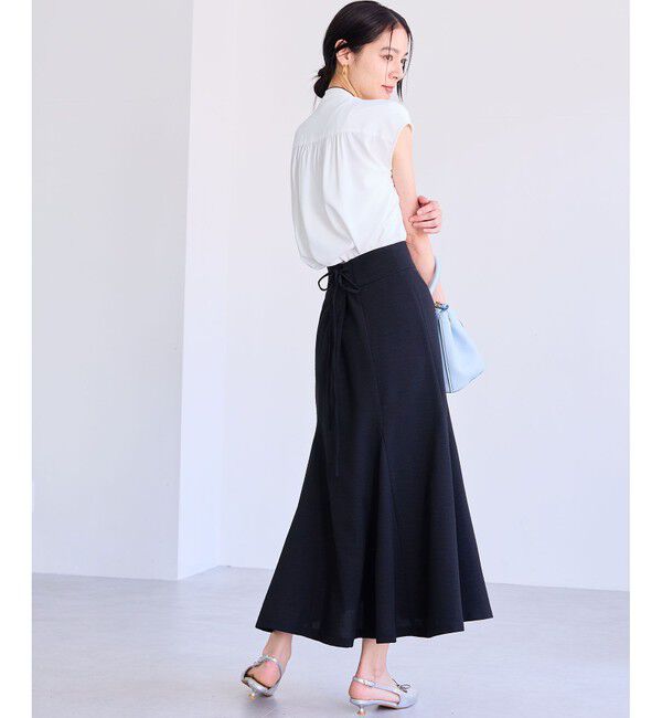 VIS「【接触冷感】配色ボウタイタックブラウス」|シャツ・ブラウス|