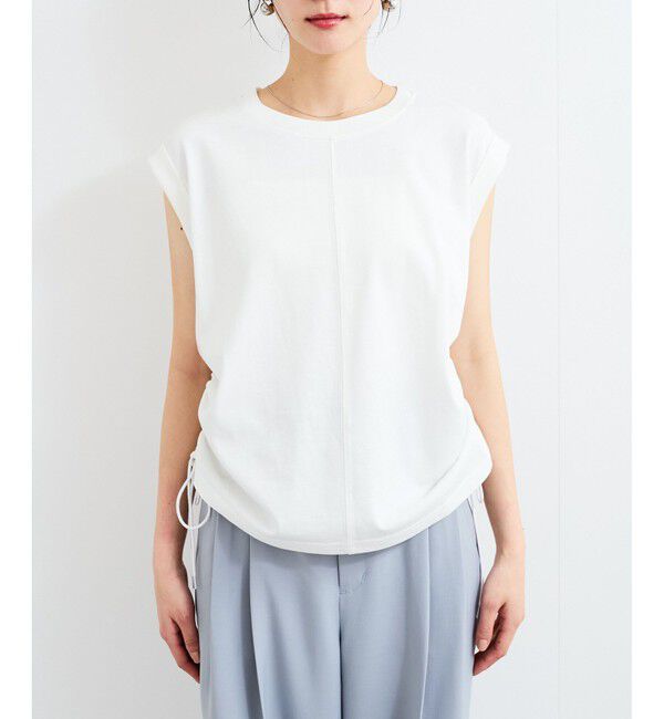 VIS「【WEB限定】サイドドロストシャーリングカットソー」|Tシャツ・カットソー|