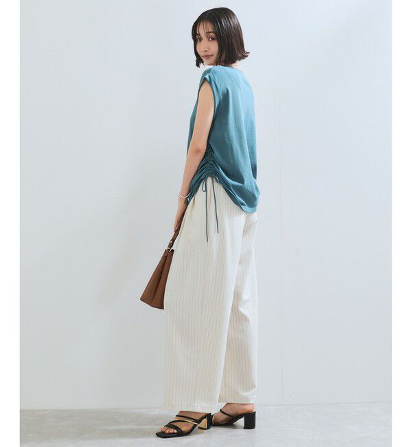 VIS「【WEB限定】サイドドロストシャーリングカットソー」|Tシャツ・カットソー|