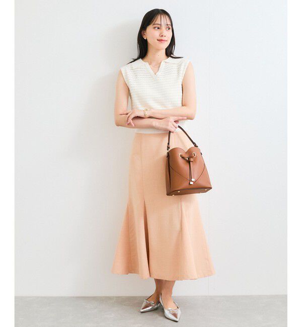 VIS「スキッパーフレンチスリーブアイレットニット」|ニット・セーター|