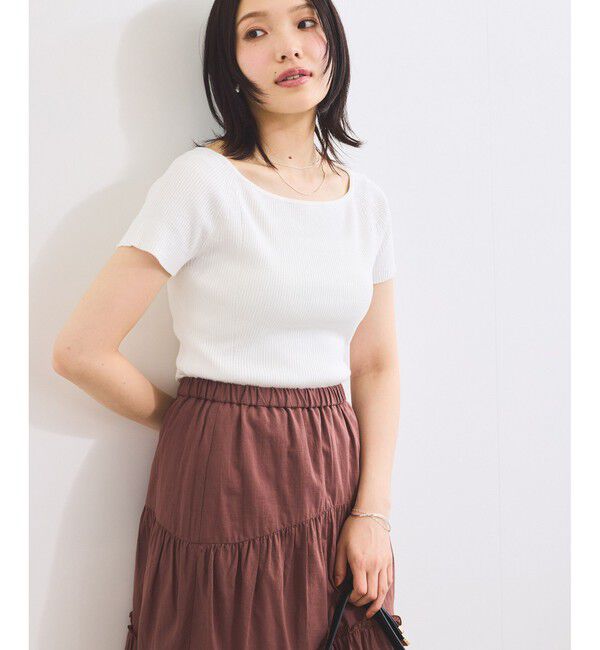 VIS「ワイドスクエアネックニット」|ニット・セーター|