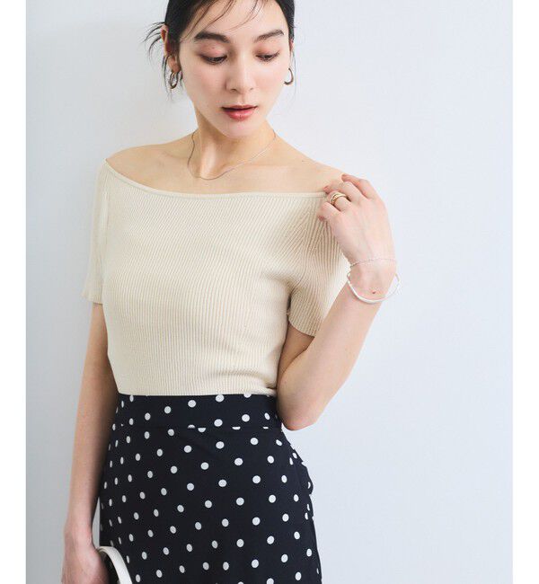 VIS「ワイドスクエアネックニット」|ニット・セーター|