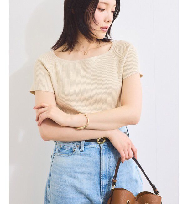 VIS「ワイドスクエアネックニット」|ニット・セーター|