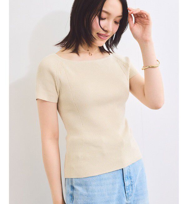 VIS「ワイドスクエアネックニット」|ニット・セーター|