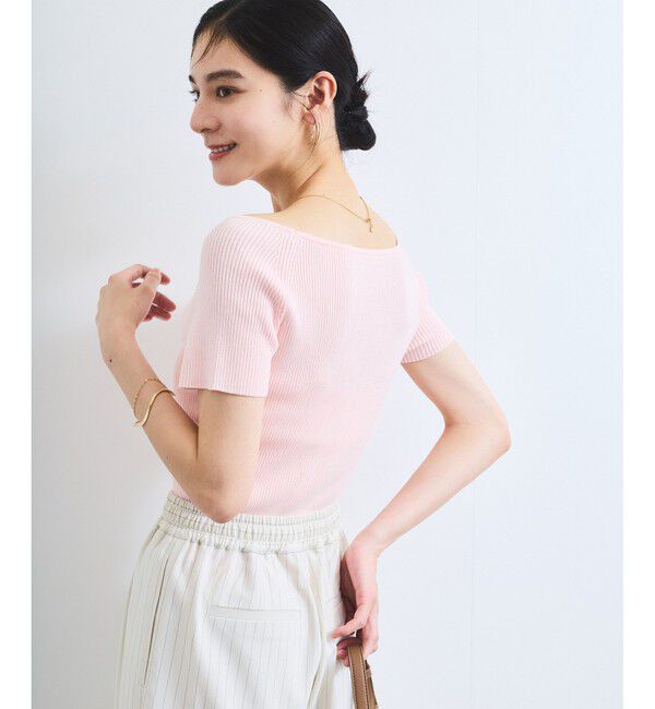 VIS「ワイドスクエアネックニット」|ニット・セーター|