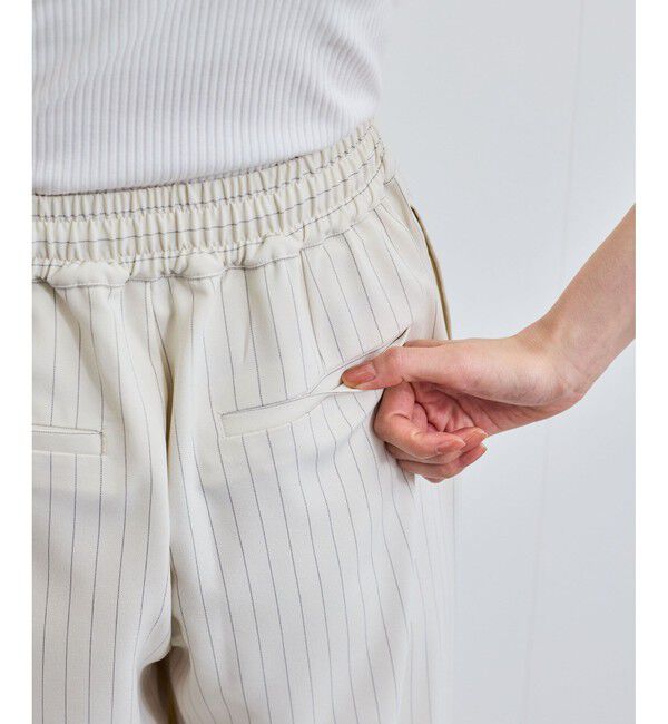VIS「【接触冷感/UVケア】ピンストライプリラックスワイドパンツ」|チノ|