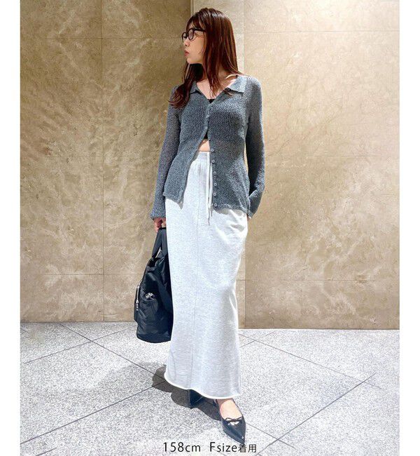 VIS「【WEB/一部店舗限定】配色ラメポロ襟カーディガン/美シルエット」|カーディガン|