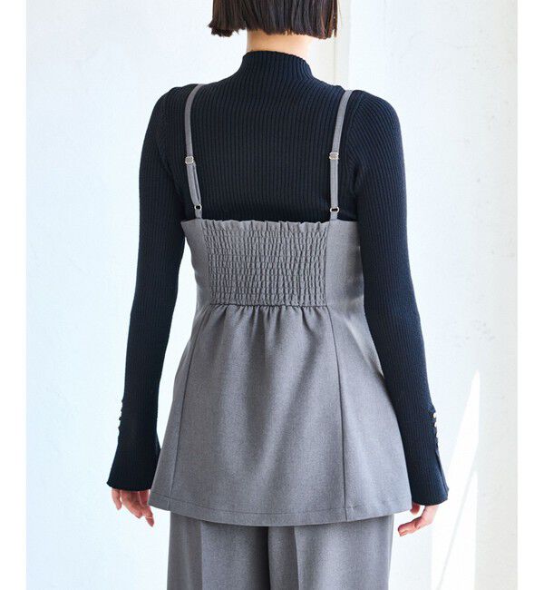 VIS「【美easy】ウーリッシュチュニック丈ビスチェ【セットアップ対応/洗える】」|キャミソール|