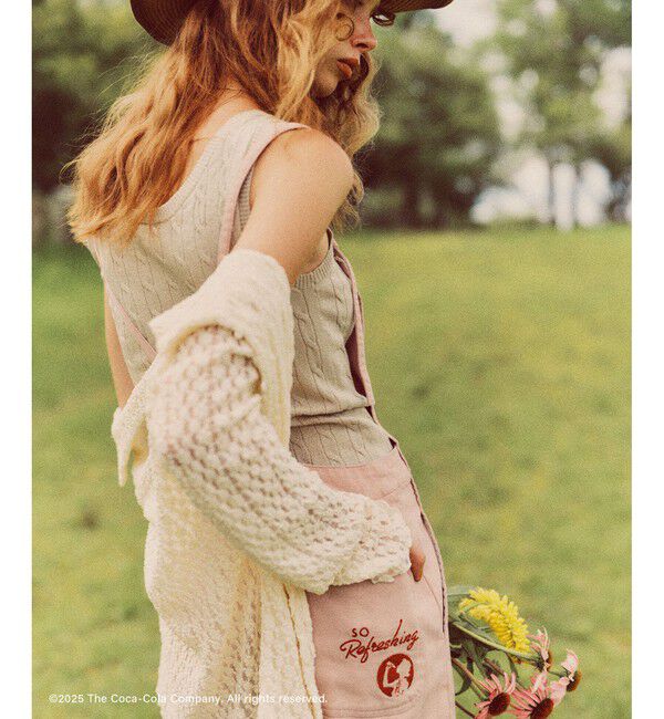 VIS「【Coca-Cola】VIS別注エンブロイダリーサロペット」|オールインワン|