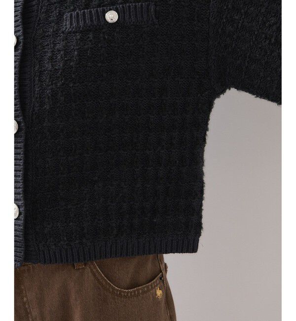 VIS「ファンシーツイードメタルボタンカーディガン」|カーディガン|