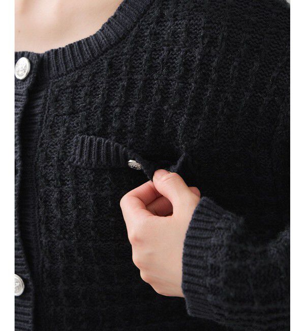 VIS「ファンシーツイードメタルボタンカーディガン」|カーディガン|