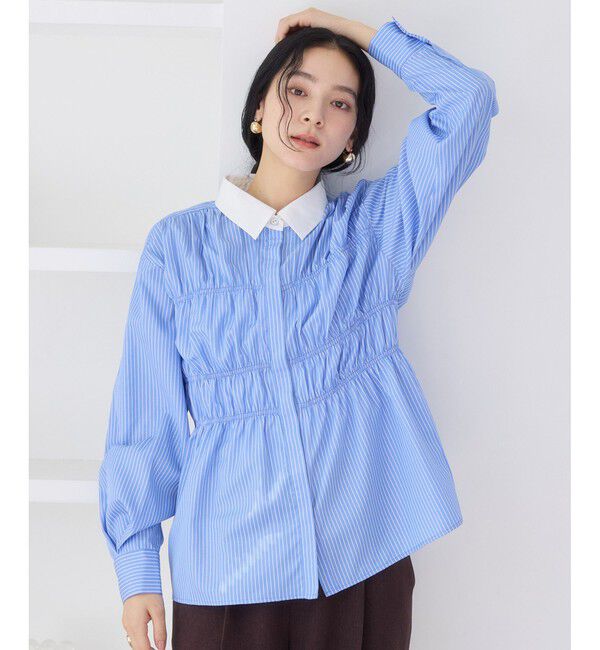 VIS「シャーリングデザインシャツ」|シャツ・ブラウス|