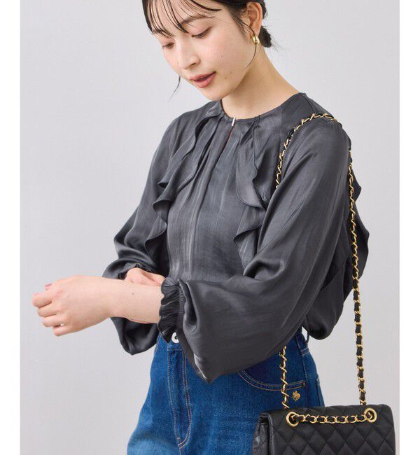 VIS「割線フリルブラウス/イージーケア」|シャツ・ブラウス|