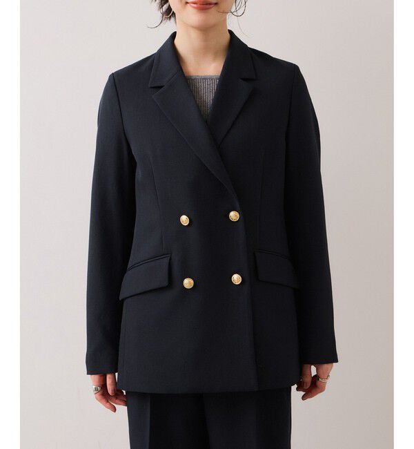 VIS「【美easy】コンフォート金ボタンジャケット/イージーケア・UVケア・セットアップ対応」|テーラードジャケット|