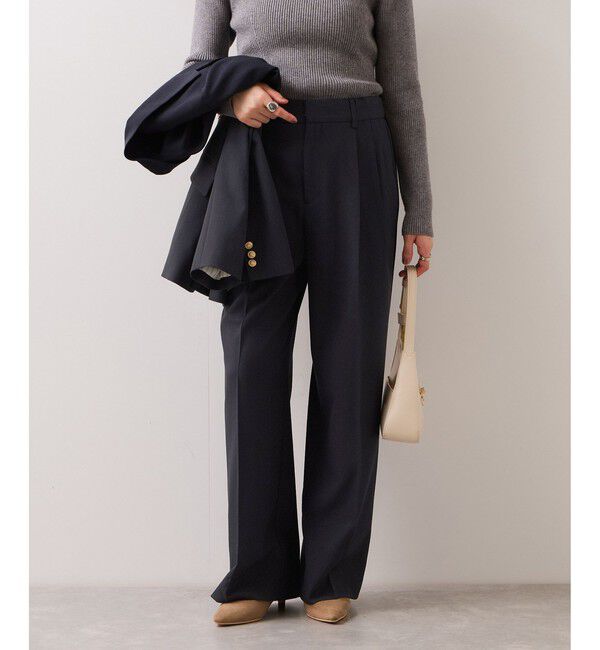 VIS「【美easy】コンフォートストレートワイドパンツ/イージーケア・UVケア・セットアップ対応」|チノ|