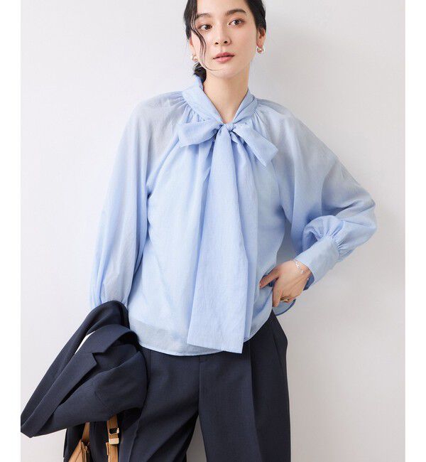 VIS「前後2WAYボリュームボウタイブラウス/イージーケア」|シャツ・ブラウス|