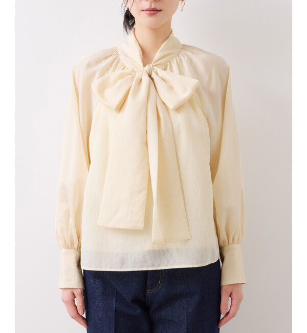 VIS「前後2WAYボリュームボウタイブラウス/イージーケア」|シャツ・ブラウス|