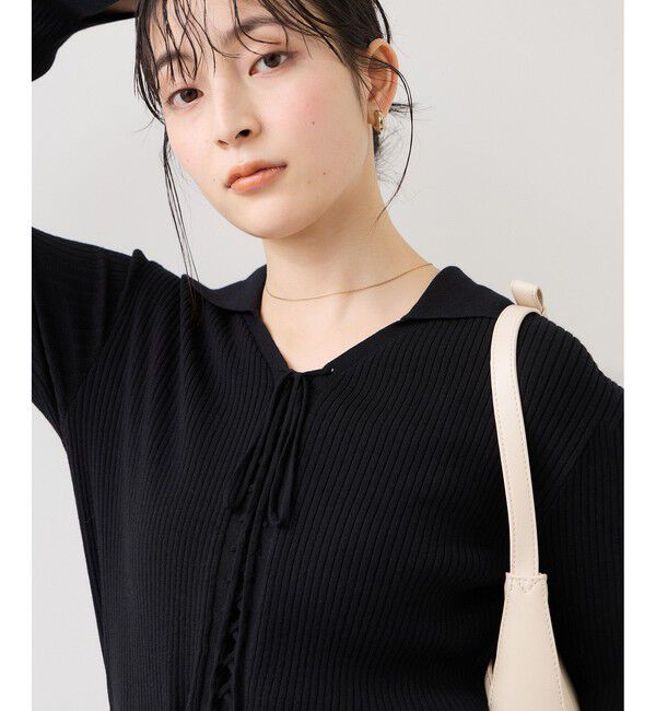 VIS「レースアップリブニット」|ニット・セーター|