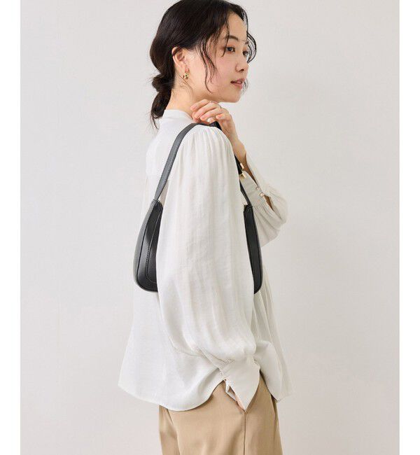 VIS「エアリーサテンシャーリングブラウス/イージーケア」|シャツ・ブラウス|