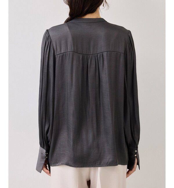VIS「エアリーサテンシャーリングブラウス/イージーケア」|シャツ・ブラウス|