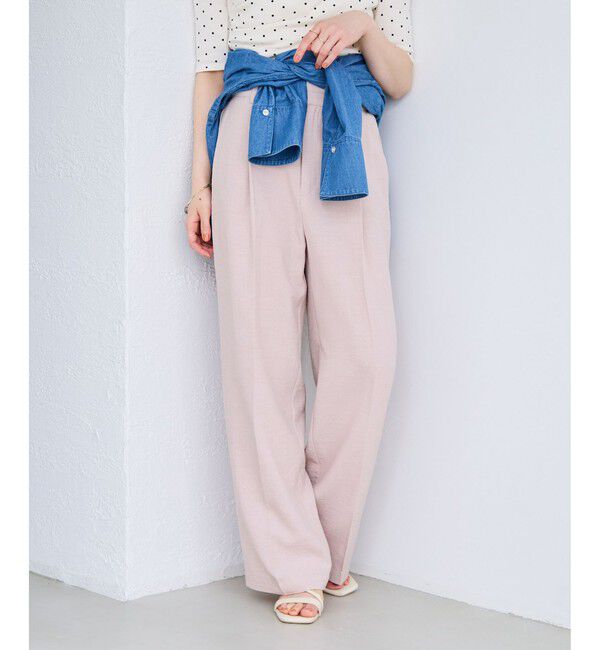 VIS「美easyリネンライクワイドパンツ/イージーケア・接触冷感・セットアップ対応」|チノ|