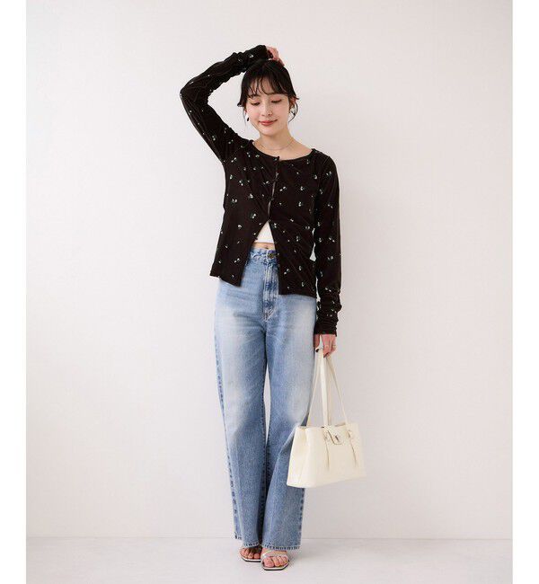 VIS「フロッキーチュール刺しゅうカーディガン/2WAY」|カーディガン|