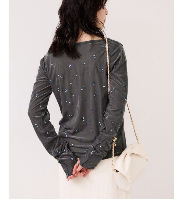 VIS「フロッキーチュール刺しゅうカーディガン/2WAY」|カーディガン|