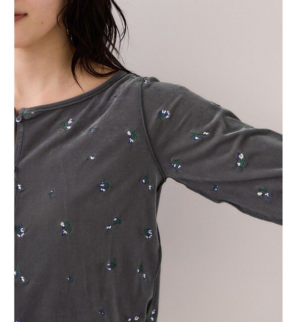 VIS「フロッキーチュール刺しゅうカーディガン/2WAY」|カーディガン|