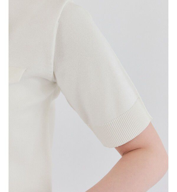 VIS「リボン付き半袖ニットプルオーバー/イージーケア」|ニット・セーター|