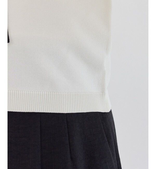 VIS「リボン付き半袖ニットプルオーバー/イージーケア」|ニット・セーター|